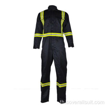 น้ำหนักเบาป้องกันไฟช่างไฟฟ้า coveralls พร้อมแผ่นสะท้อนแสง